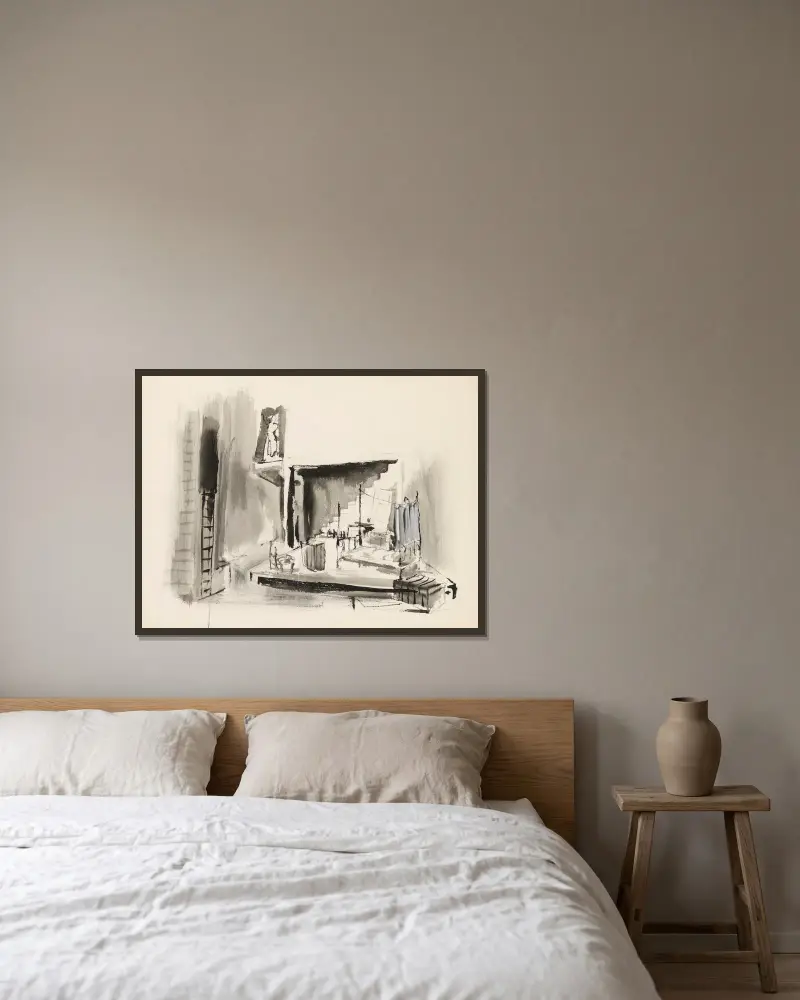 Die Nacht von Christian Bérard gerahmt an einer Wand