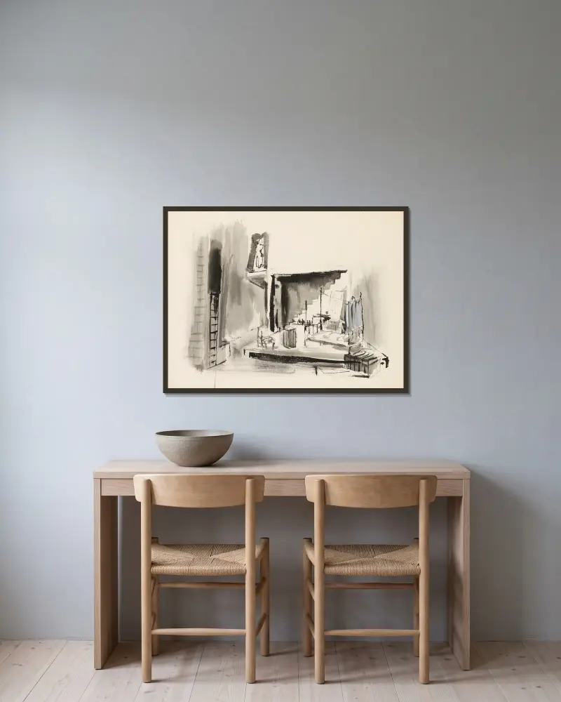 Die Nacht von Christian Bérard gerahmt an einer Wand