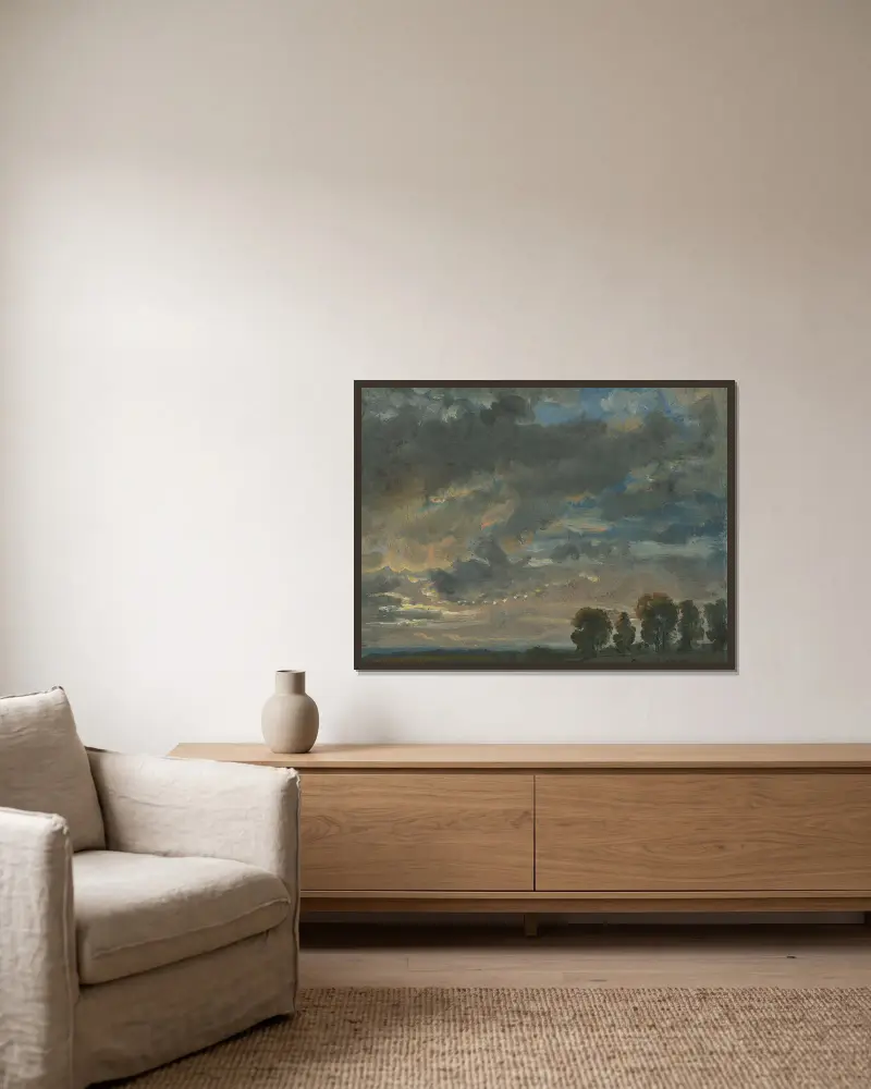 Abendwolken von Johan Christian Dahl gerahmt an einer Wand