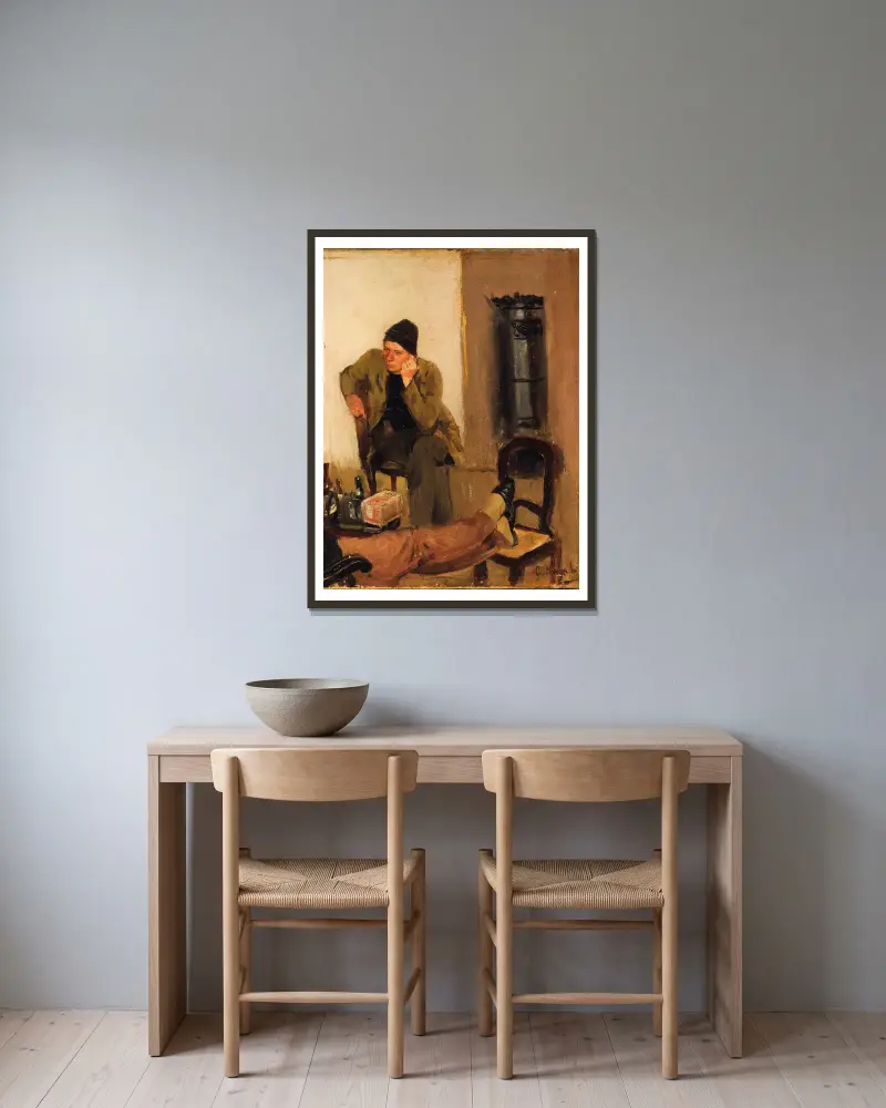 Charles Lundh i samspråk med Christian Krohg av Christian Krohg inramad på en vägg