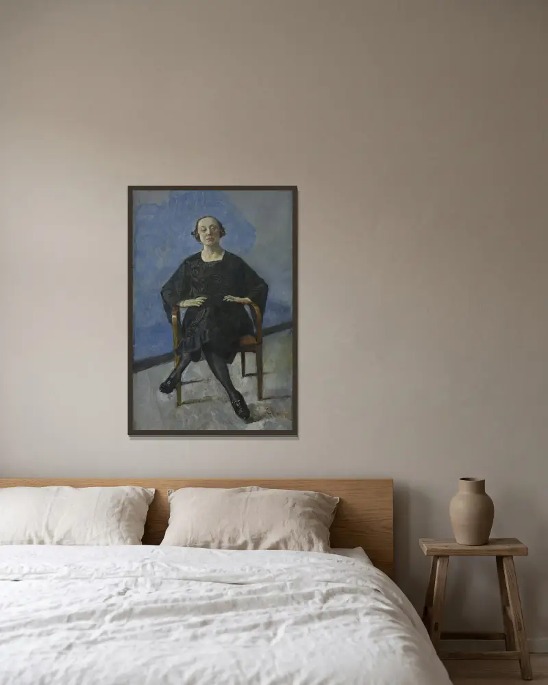 Naima Wifstrand, skådespelerskan av Christian Krohg inramad på en vägg