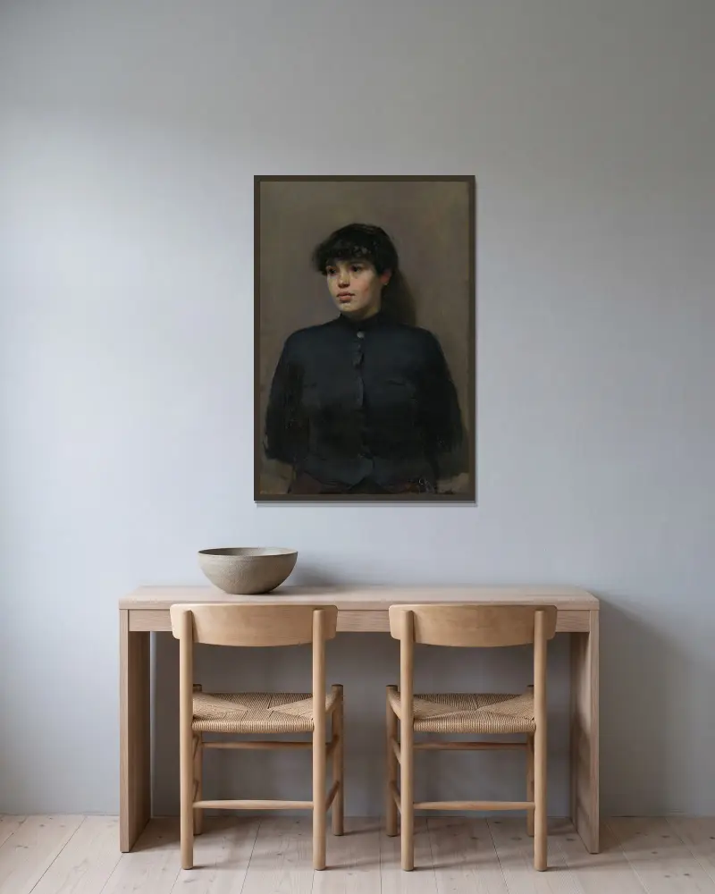 Porträtt av Jossa av Christian Krohg inramad på en vägg