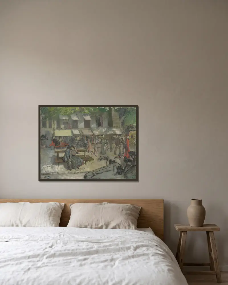 Scen från en gata i Paris av Christian Krohg inramad på en vägg