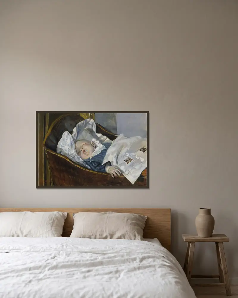 Tulla, wnuczka artysty, Christian Krohg w ramie na ścianie