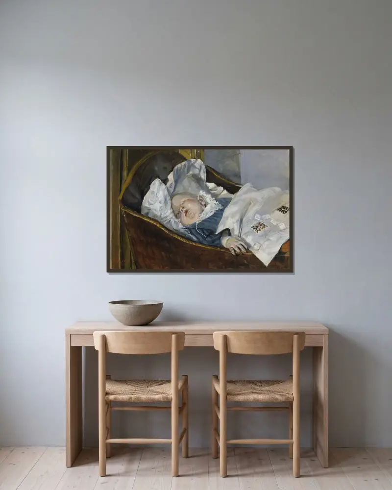 Tulla, wnuczka artysty, Christian Krohg w ramie na ścianie