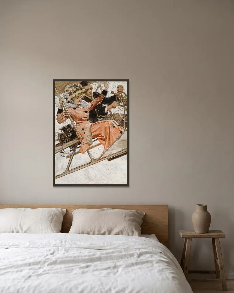 Pierwszy lot samolotem, Joseph Christian Leyendecker w ramie na ścianie