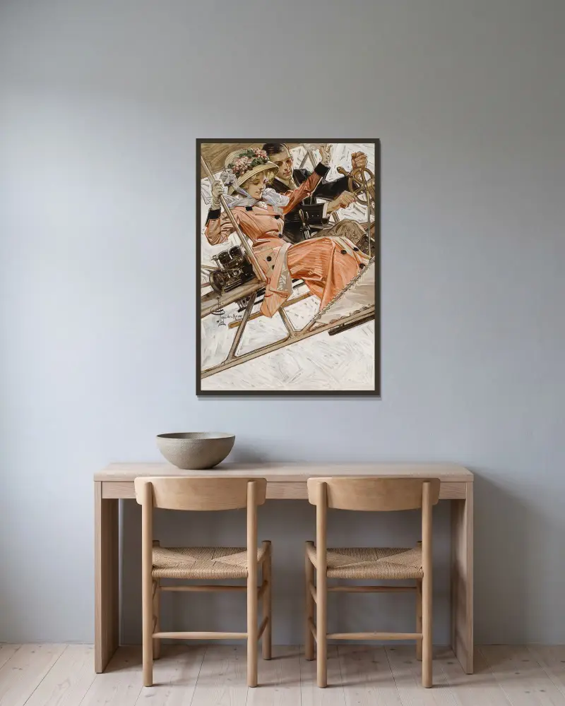 Pierwszy lot samolotem, Joseph Christian Leyendecker w ramie na ścianie