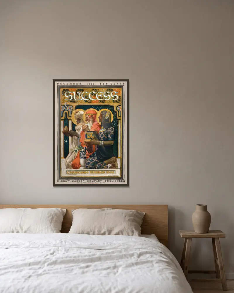 Success julnummer 1900 av Joseph Christian Leyendecker inramad på en vägg