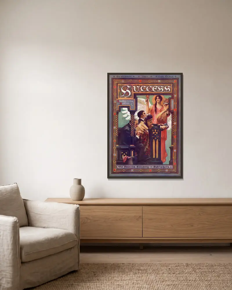 Success November 1901 Ten Cents Thanksgiving Number von Joseph Christian Leyendecker gerahmt an einer Wand