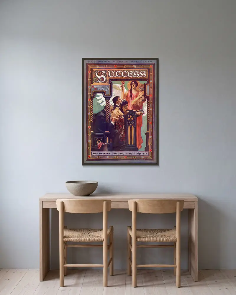 Success November 1901 Ten Cents Thanksgiving Number von Joseph Christian Leyendecker gerahmt an einer Wand