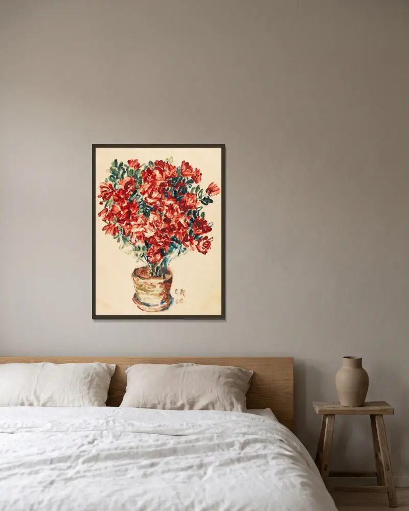 Azalee von Christian Rohlfs gerahmt an einer Wand