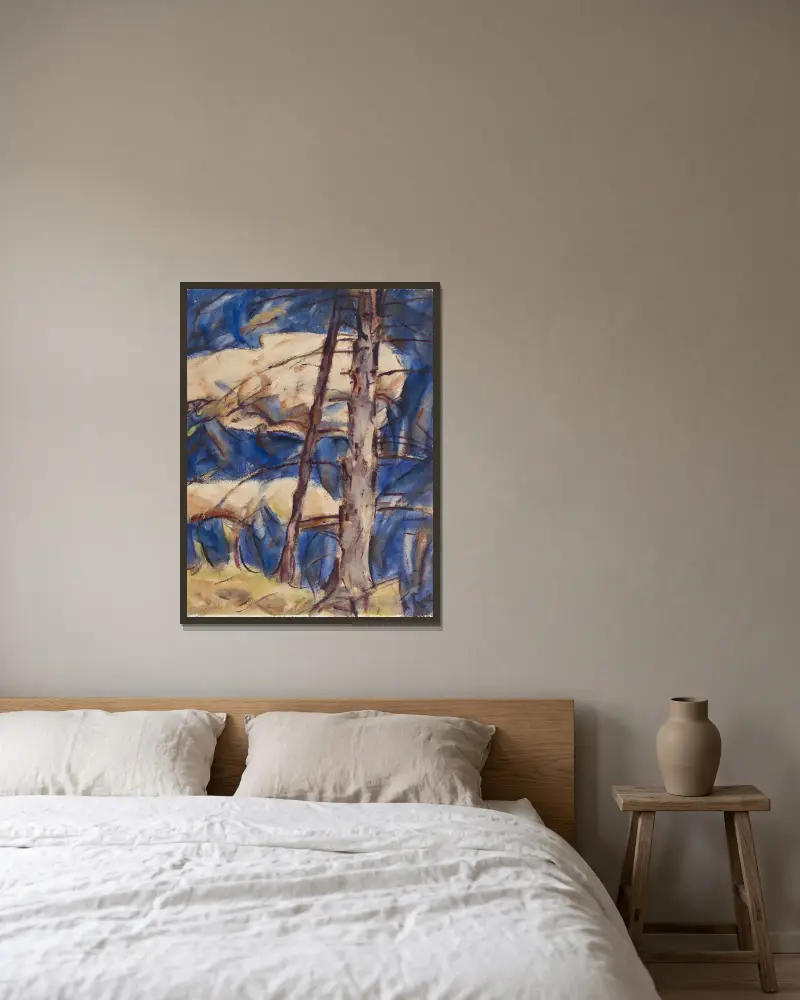 Nur Nadelbäume von Christian Rohlfs gerahmt an einer Wand