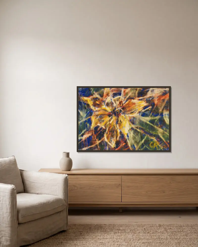 Gelbe Magnolie von Christian Rohlfs gerahmt an einer Wand