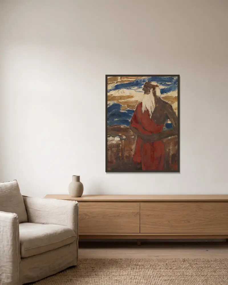 Moses sieht das Gelobte Land von Christian Rohlfs gerahmt an einer Wand