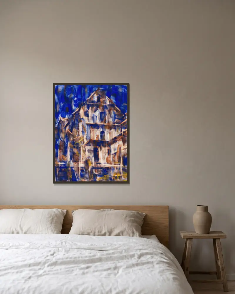 Tessiner Häuser I von Christian Rohlfs gerahmt an einer Wand
