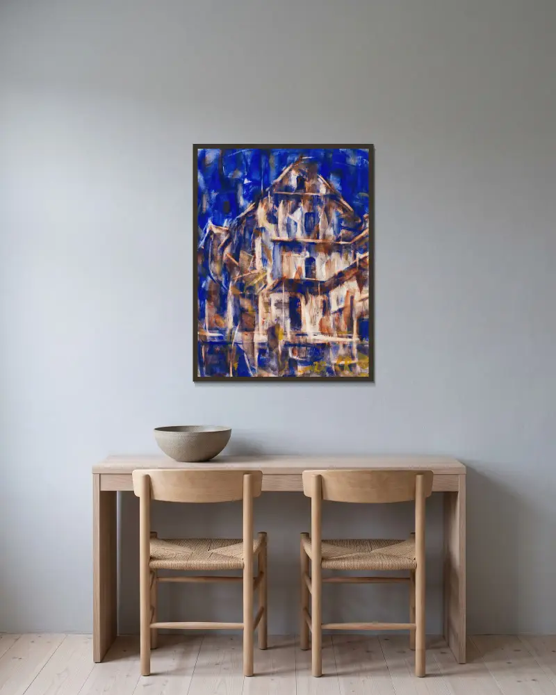 Tessiner Häuser I von Christian Rohlfs gerahmt an einer Wand