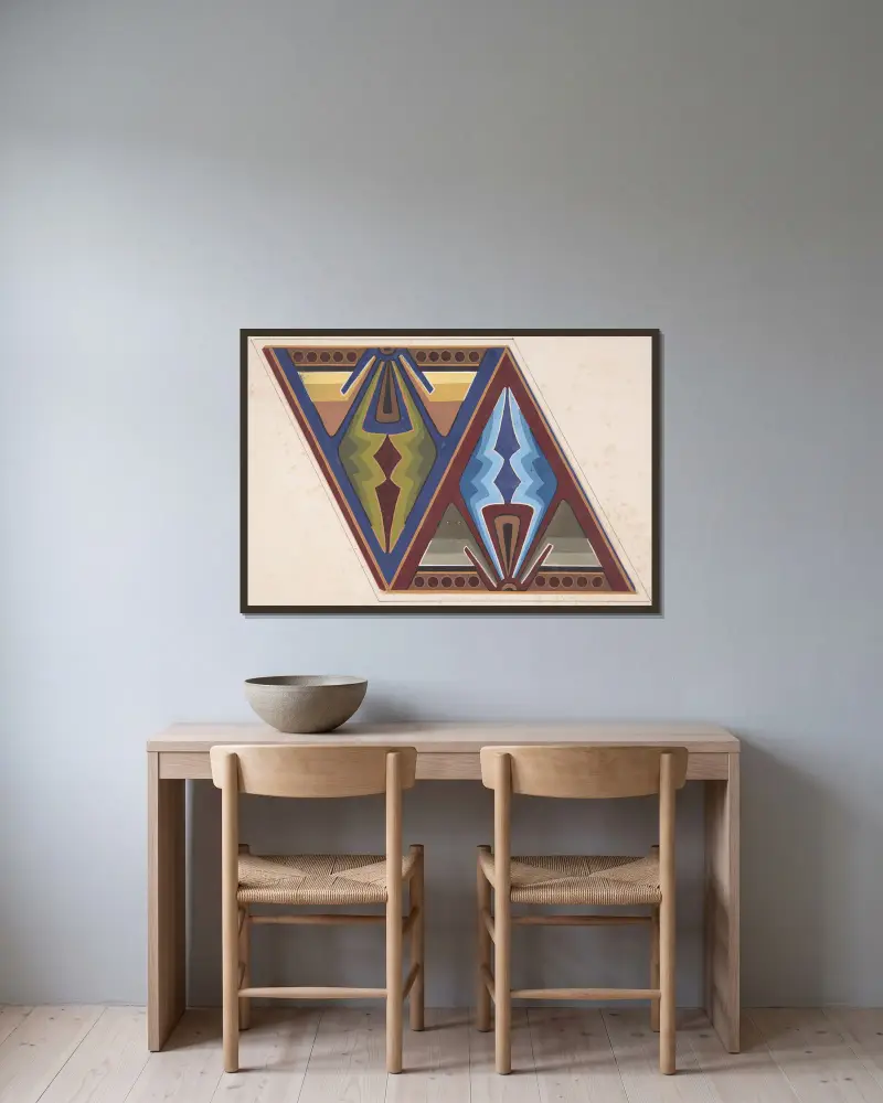 Design drawing, 1883 – nr 2 av Christopher Dresser inramad på en vägg