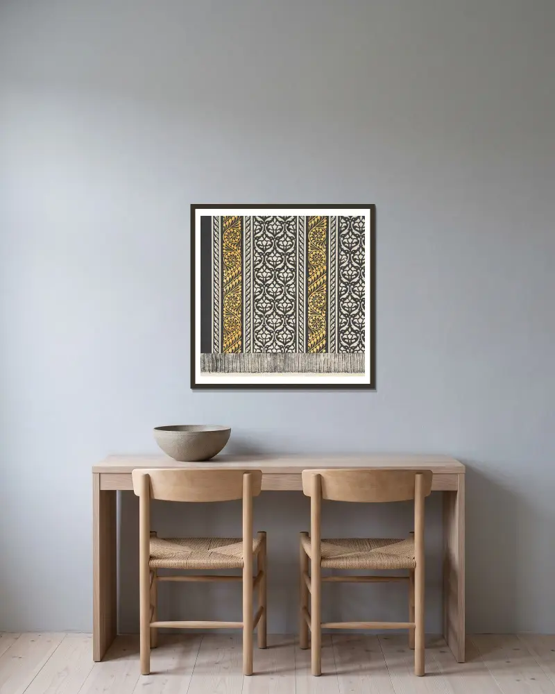 Design drawing, 1883 – nr 7 av Christopher Dresser inramad på en vägg