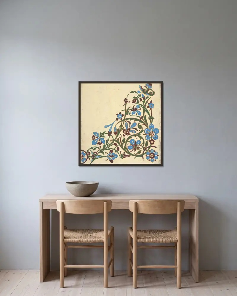 Design for a Floral Pattern av Christopher Dresser inramad på en vägg