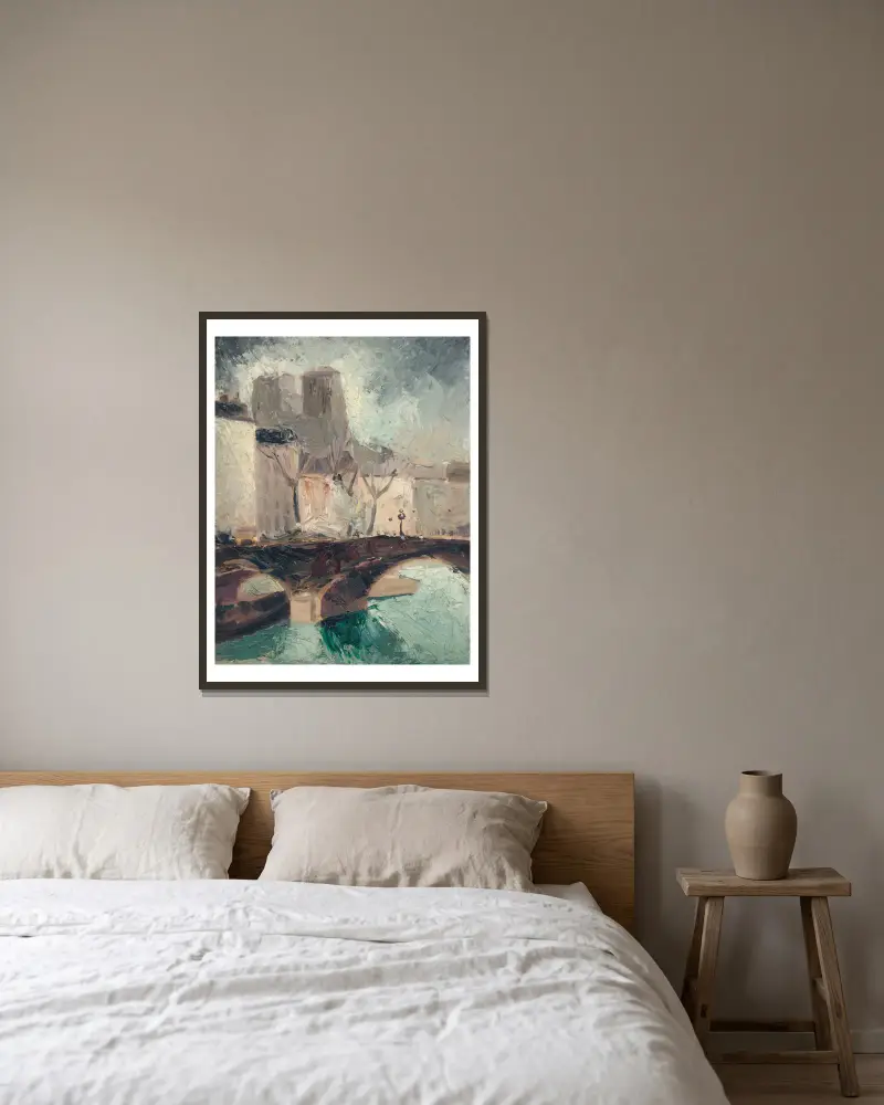 Most a Notre-Dame, Paříž, Christopher Wood v rámu na stěně