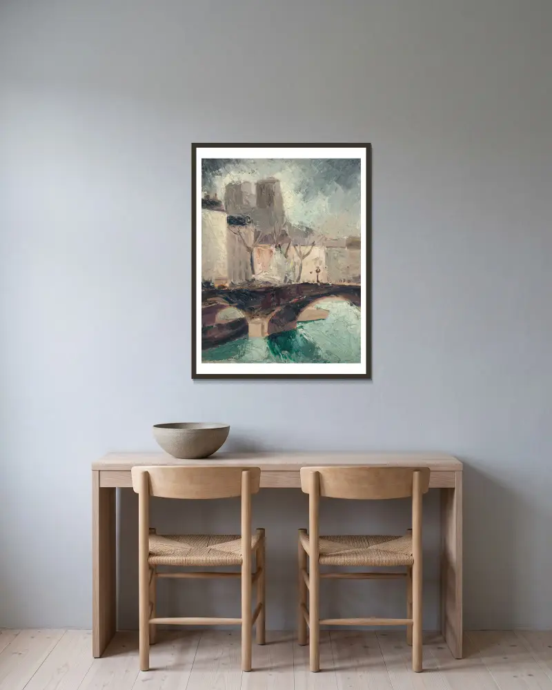 Most a Notre-Dame, Paříž, Christopher Wood v rámu na stěně