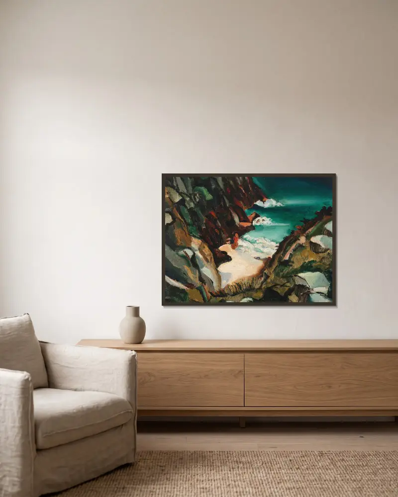 Cove, Cornwall von Christopher Wood gerahmt an einer Wand