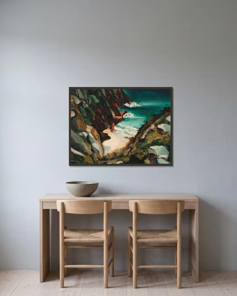 Cove, Cornwall von Christopher Wood gerahmt an einer Wand
