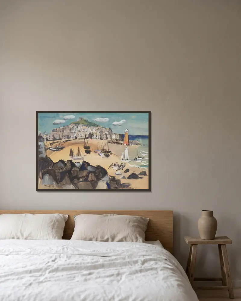St Ives av Christopher Wood inramad på en vägg