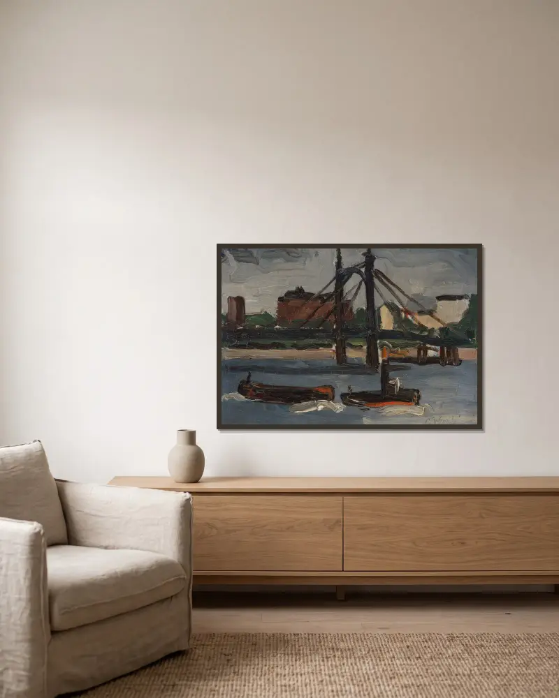 Temže u Battersea, Christopher Wood v rámu na stěně
