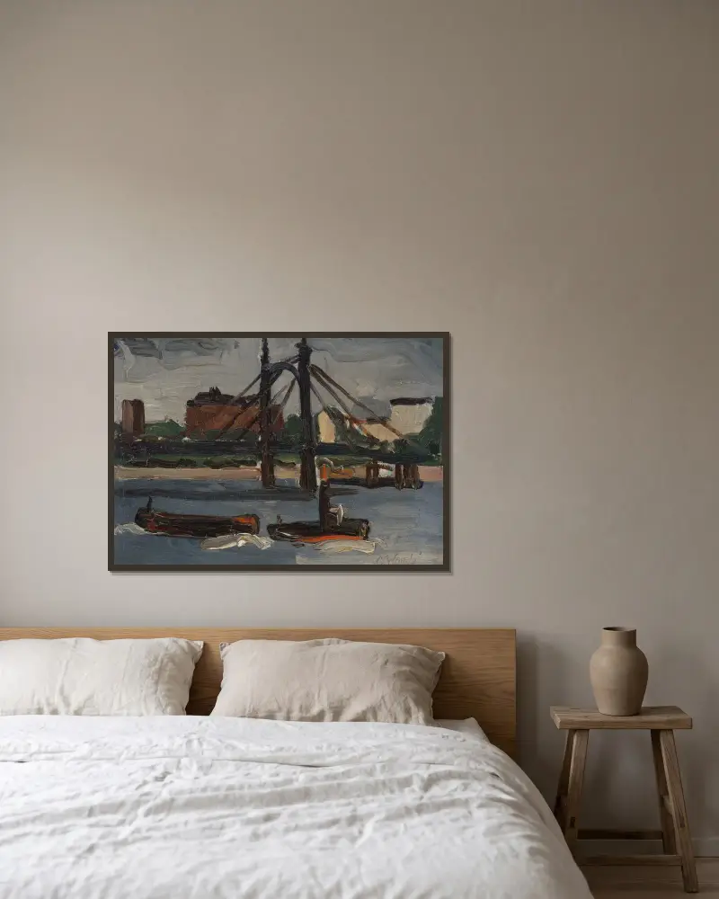Temže u Battersea, Christopher Wood v rámu na stěně