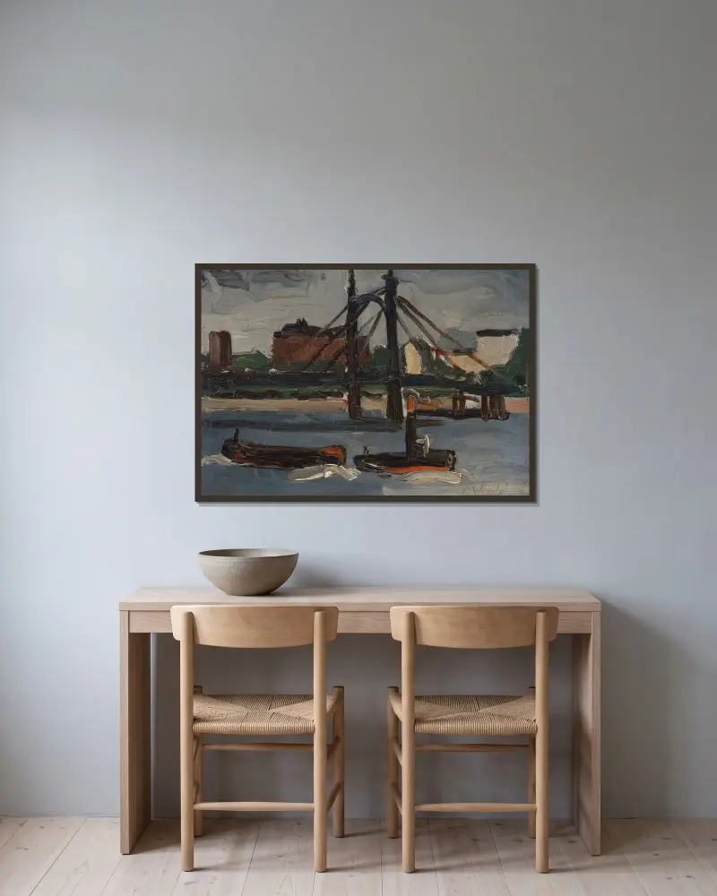 Temže u Battersea, Christopher Wood v rámu na stěně
