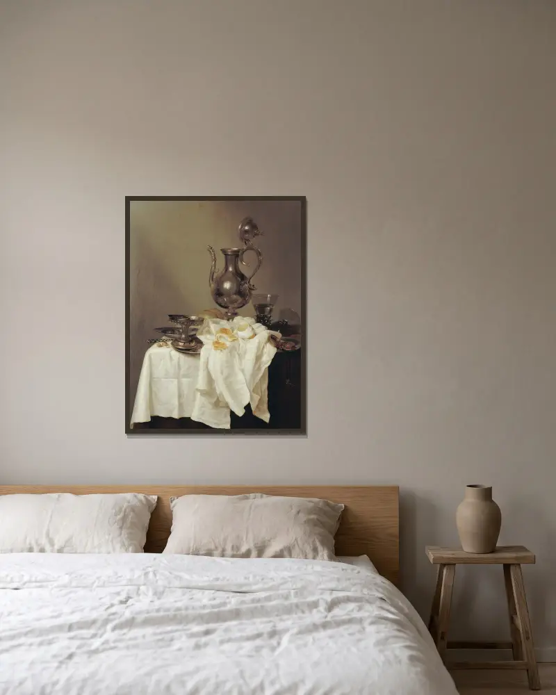 Zátiší s konvicí, Willem Claesz Heda v rámu na stěně