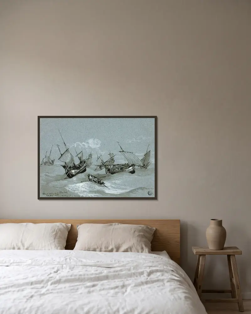 Boats Going Out, Entretat av Clarkson Stanfield inramad på en vägg