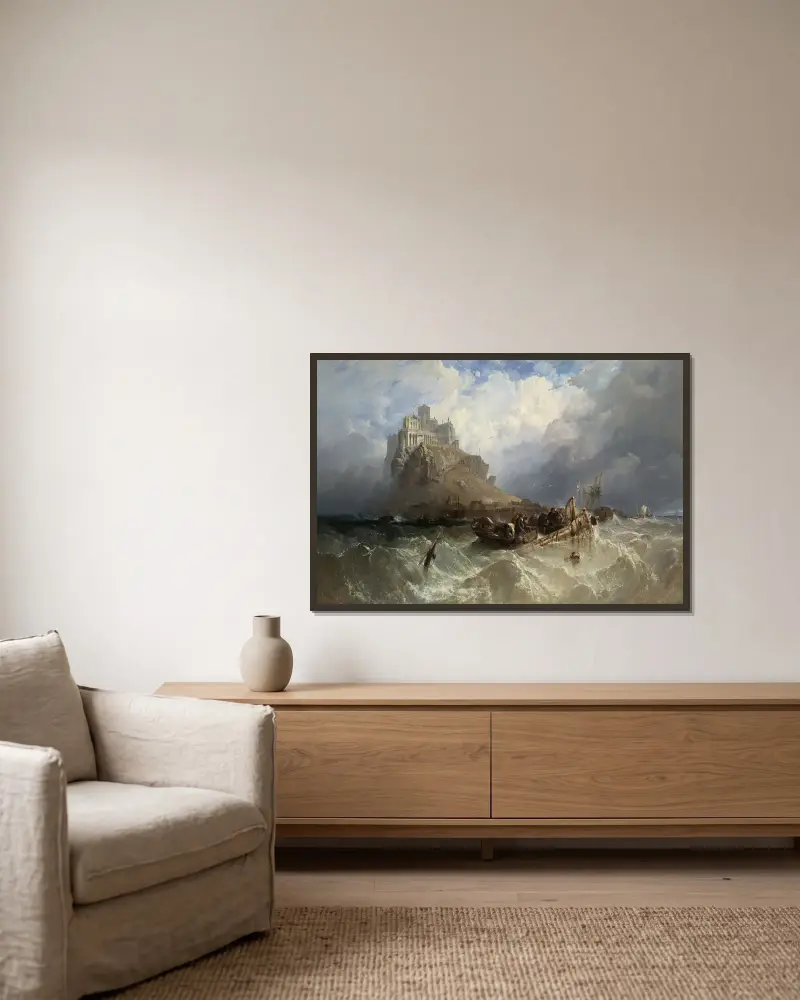 Mount St Michael, Cornwall, Clarkson Stanfield w ramie na ścianie
