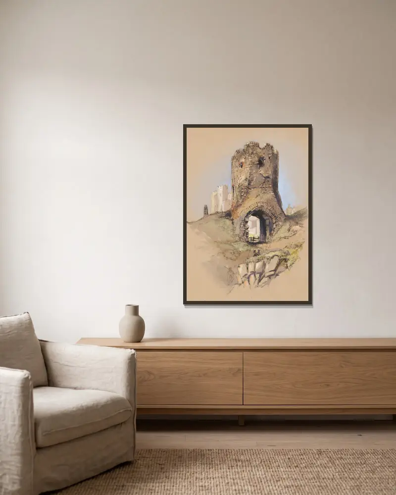 Ruined Gateway, Dover Castle av Clarkson Stanfield inramad på en vägg