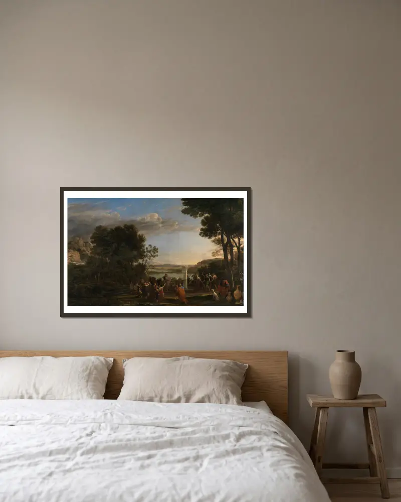 Tillbedjan av guldkalven, 1653 – nr 1 av Claude Lorrain inramad på en vägg