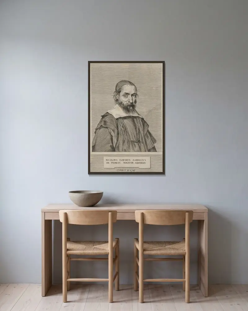 Nicolas Claude Fabri de Peiresc, senator i Aix av Claude Mellan inramad på en vägg