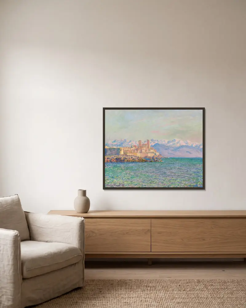 Antibes, Le Fort av Claude Monet inramad på en vägg