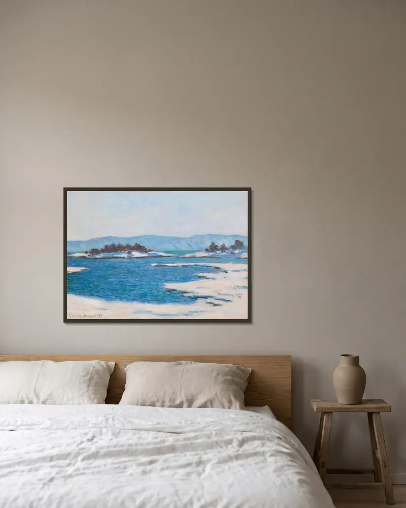 Vid Christianiafjorden av Claude Monet inramad på en vägg