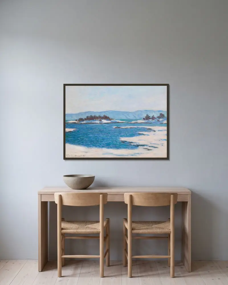 Vid Christianiafjorden av Claude Monet inramad på en vägg