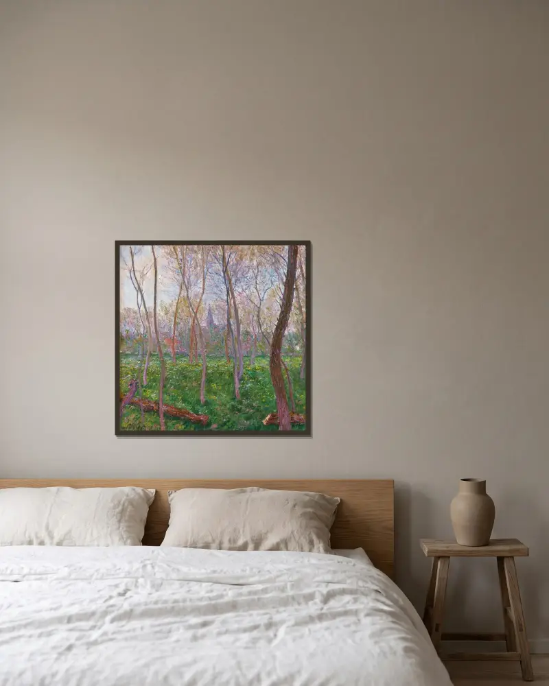 Bennecourt von Claude Monet gerahmt an einer Wand