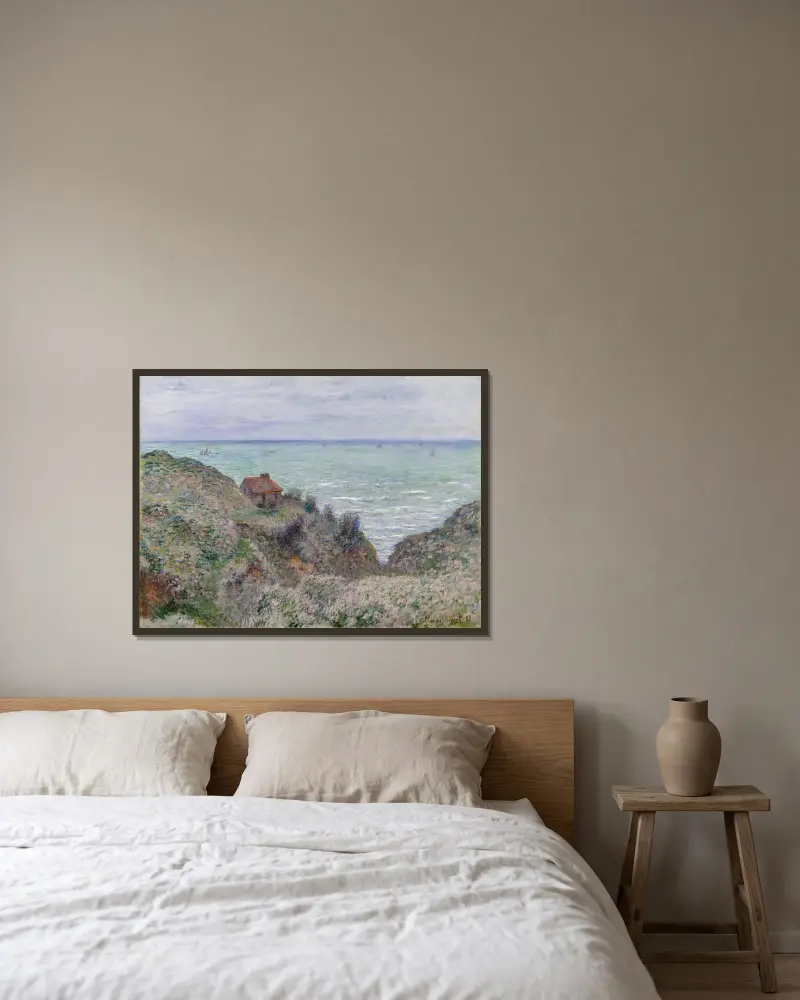 Tullvaktstugan av Claude Monet inramad på en vägg