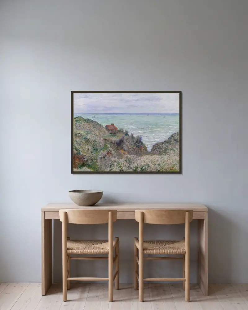 Tullvaktstugan av Claude Monet inramad på en vägg