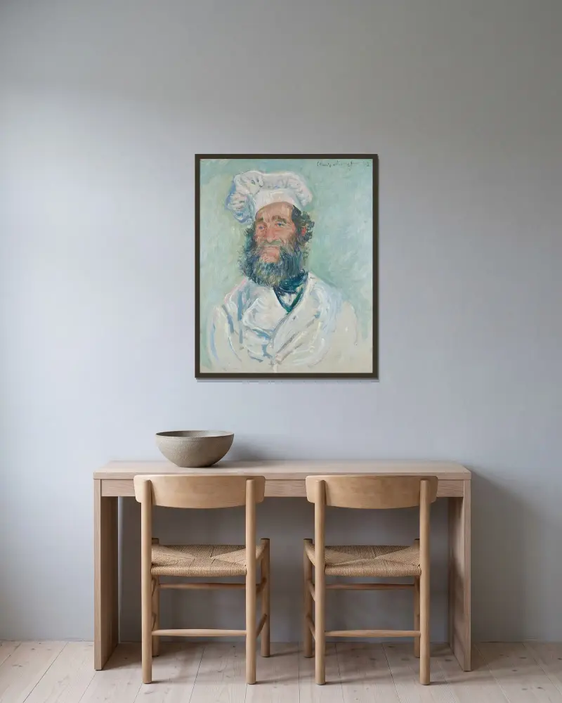 Kocken Paul av Claude Monet inramad på en vägg