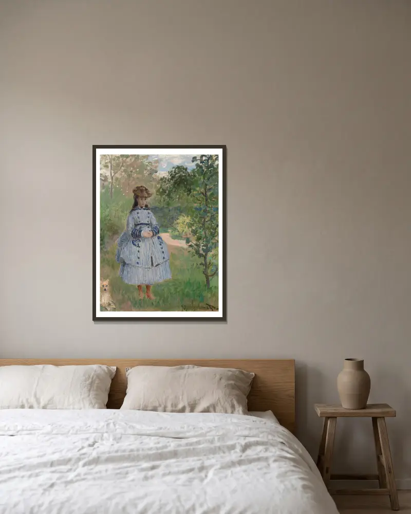 Dívka se psem, Claude Monet v rámu na stěně