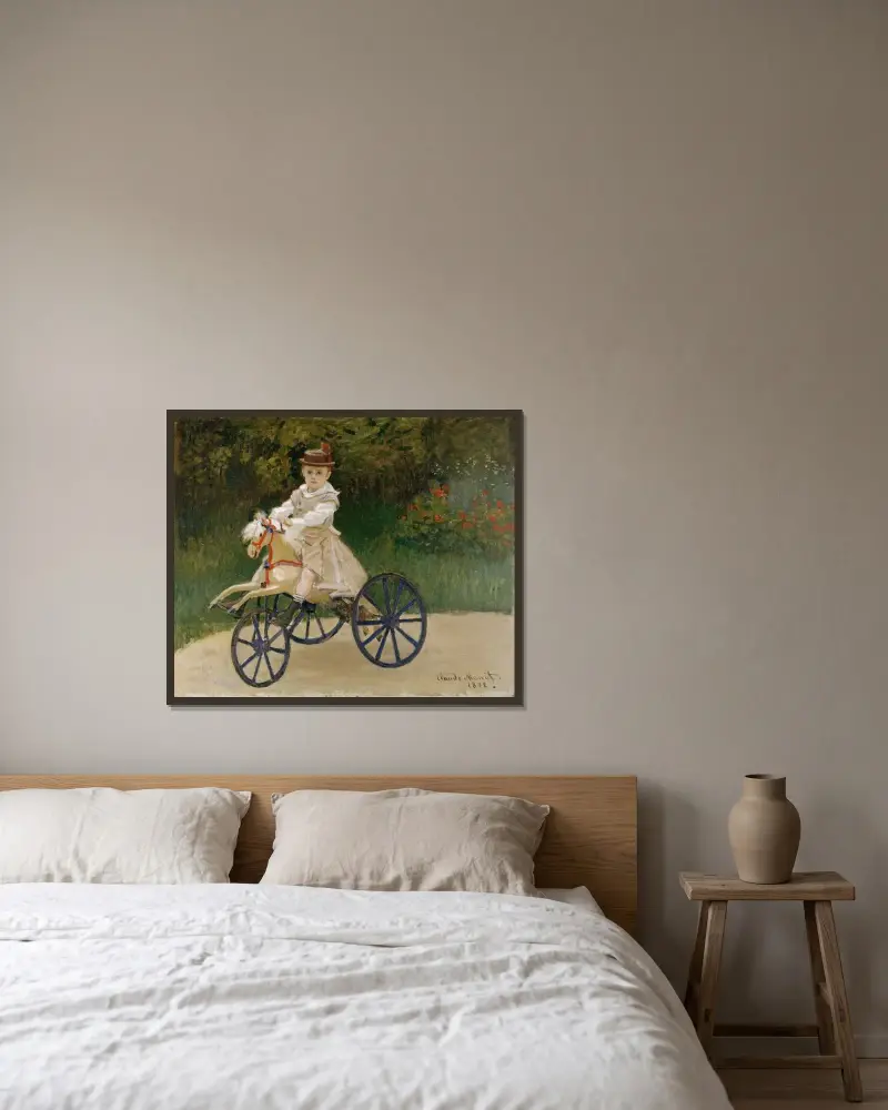 Jean Monet av Claude Monet inramad på en vägg