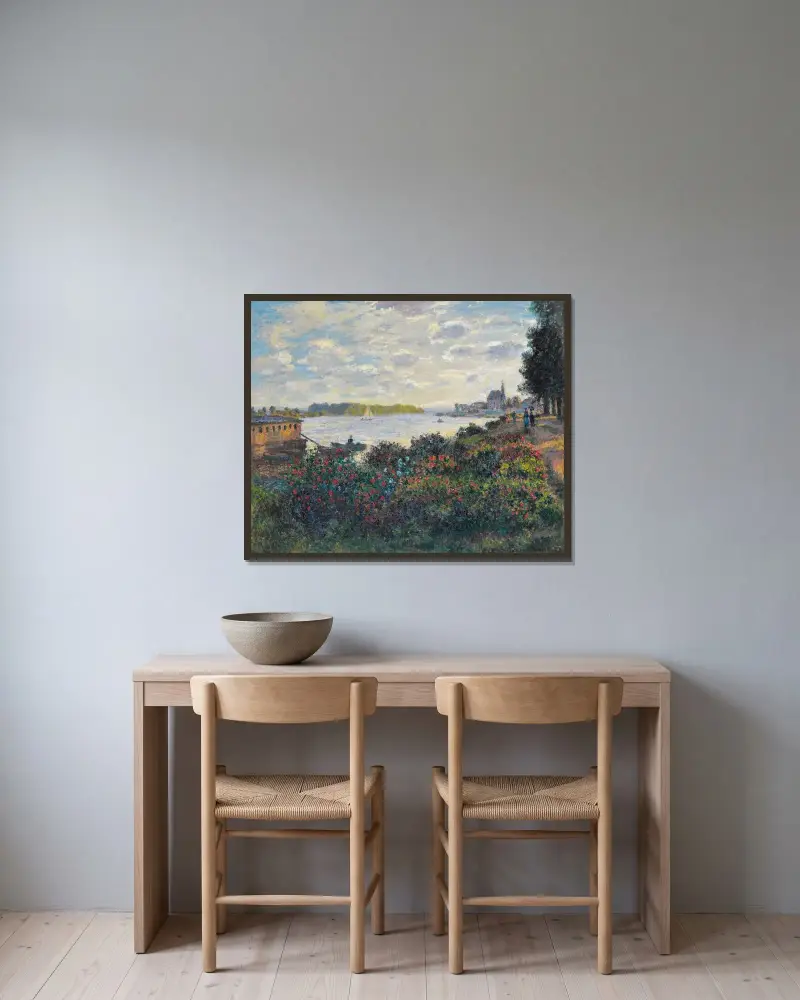 Seina u Argenteuil, Claude Monet v rámu na stěně