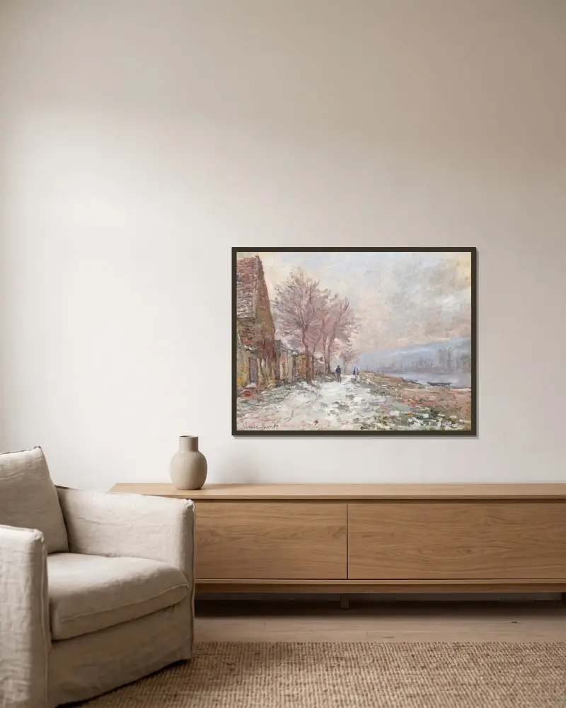Lavacourt, zima, Claude Monet w ramie na ścianie