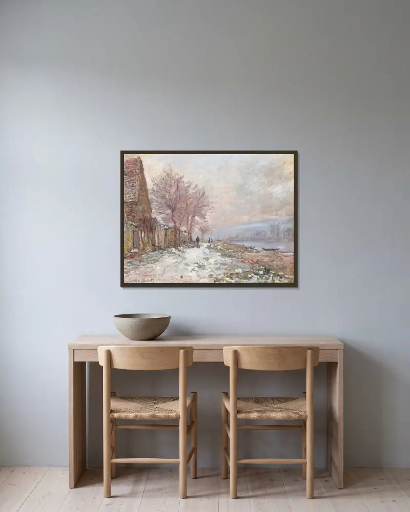 Lavacourt, zima, Claude Monet w ramie na ścianie