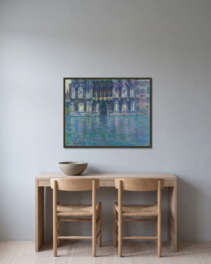 Le Palais Contarini av Claude Monet inramad på en vägg